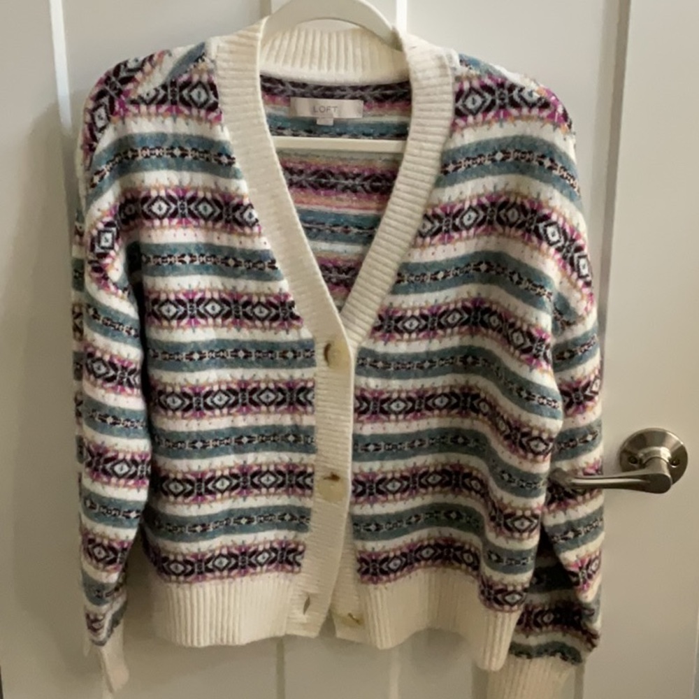 Loft pastel argyle cardigan